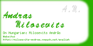 andras milosevits business card