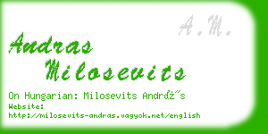 andras milosevits business card